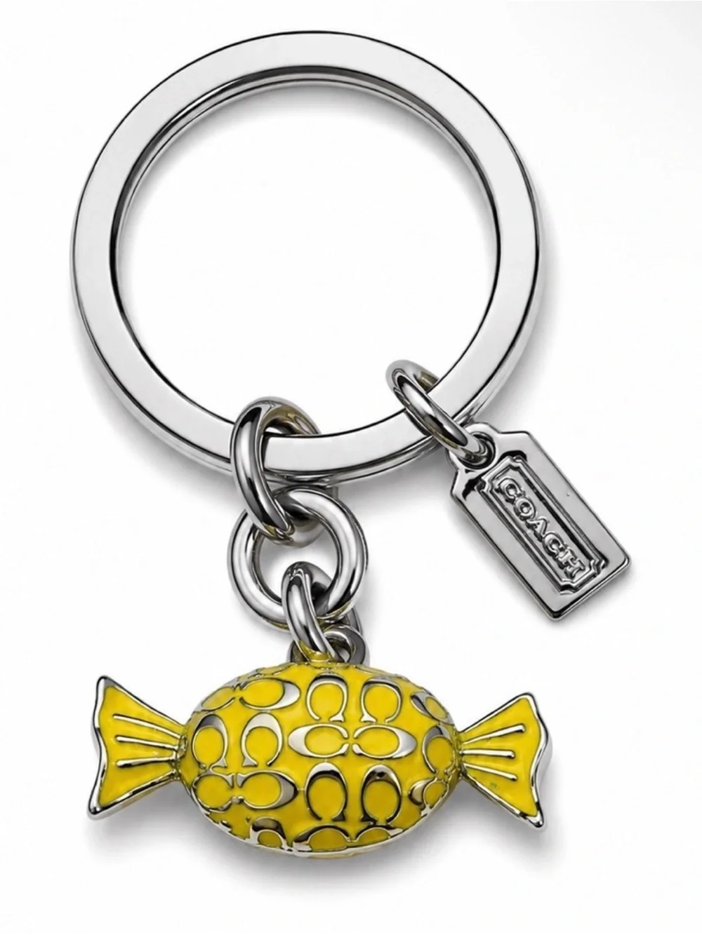 Coach Yellow Enamel Candy Charm Keychain